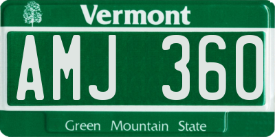 VT license plate AMJ360