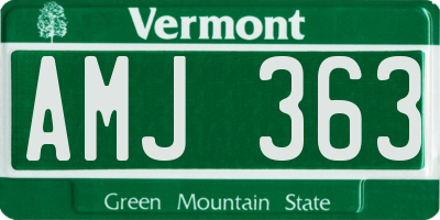 VT license plate AMJ363