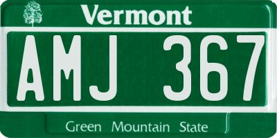 VT license plate AMJ367