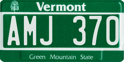 VT license plate AMJ370