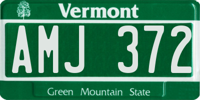VT license plate AMJ372