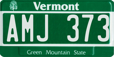 VT license plate AMJ373