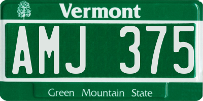 VT license plate AMJ375