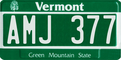 VT license plate AMJ377