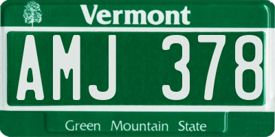 VT license plate AMJ378