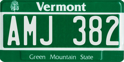 VT license plate AMJ382