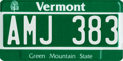 VT license plate AMJ383