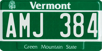 VT license plate AMJ384