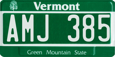 VT license plate AMJ385
