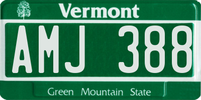 VT license plate AMJ388