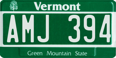 VT license plate AMJ394
