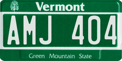 VT license plate AMJ404