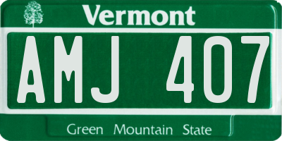 VT license plate AMJ407