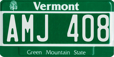 VT license plate AMJ408