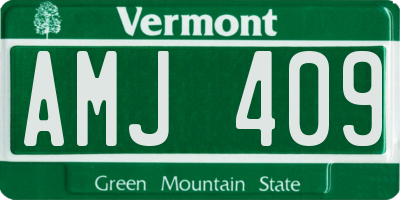 VT license plate AMJ409