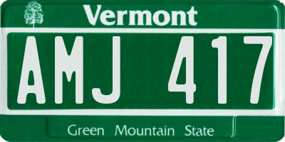VT license plate AMJ417