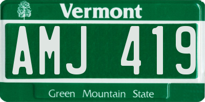 VT license plate AMJ419