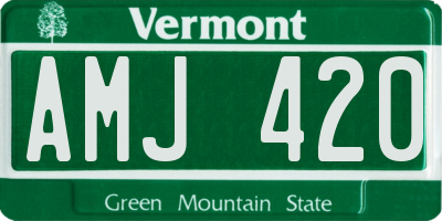 VT license plate AMJ420