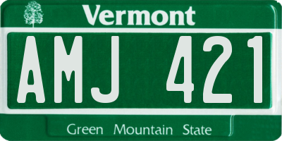 VT license plate AMJ421
