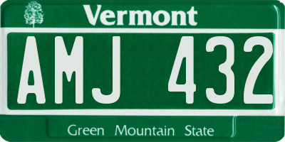 VT license plate AMJ432