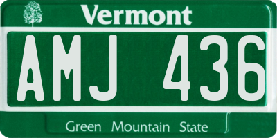 VT license plate AMJ436