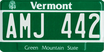 VT license plate AMJ442