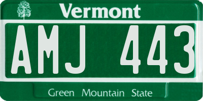 VT license plate AMJ443