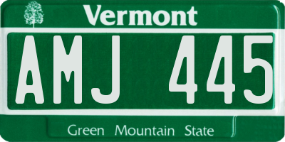 VT license plate AMJ445