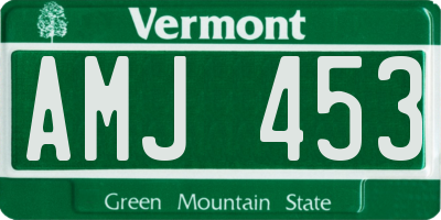 VT license plate AMJ453