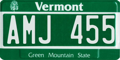 VT license plate AMJ455
