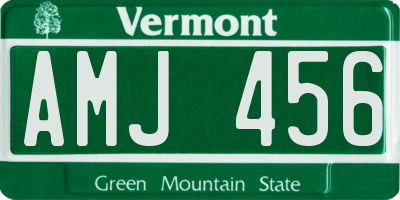 VT license plate AMJ456