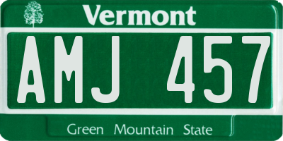 VT license plate AMJ457