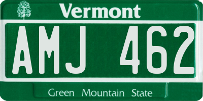 VT license plate AMJ462