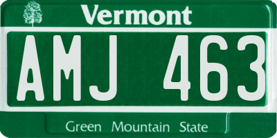 VT license plate AMJ463