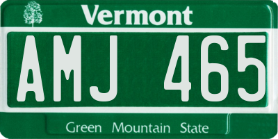 VT license plate AMJ465
