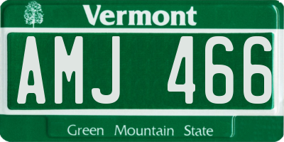 VT license plate AMJ466