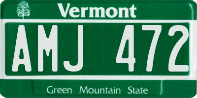 VT license plate AMJ472