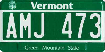 VT license plate AMJ473