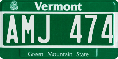 VT license plate AMJ474