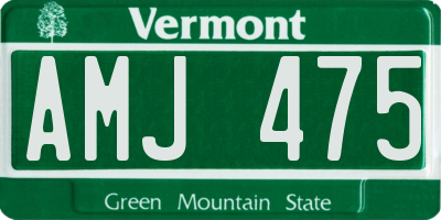 VT license plate AMJ475