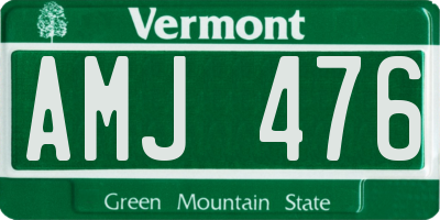 VT license plate AMJ476