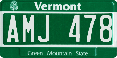 VT license plate AMJ478