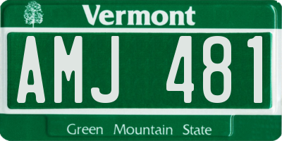 VT license plate AMJ481