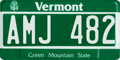 VT license plate AMJ482