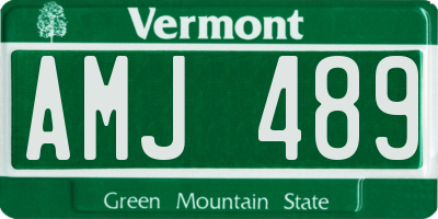 VT license plate AMJ489