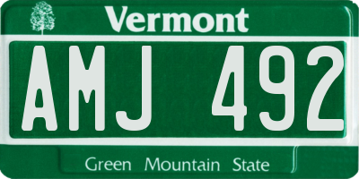VT license plate AMJ492