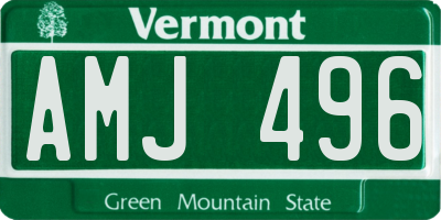 VT license plate AMJ496