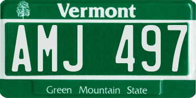 VT license plate AMJ497