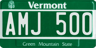 VT license plate AMJ500