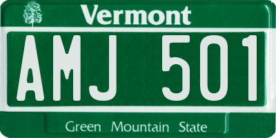VT license plate AMJ501